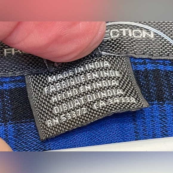 French Connection NWT Blue Plaid Flannel Long Sleeve Button Up Shirt Womens Sz M - Picture 8 of 10